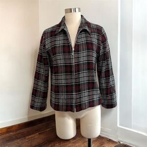 Kathy Lee Black Red Plaid Blazer Jacket Medium Coat Checkered